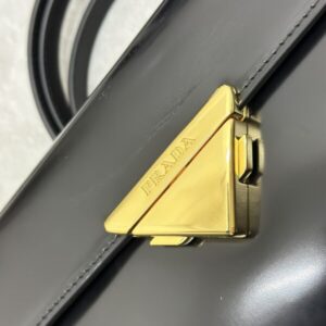 Replica Prada Triangle Leather Handbag Black - elite superclone designer purse