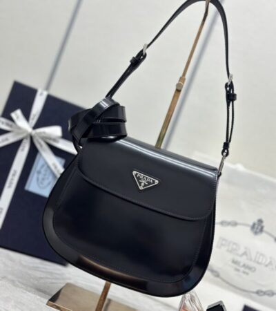 Replica Prada Cleo Black Bag With Flap - near-authentic luxury replica handbag