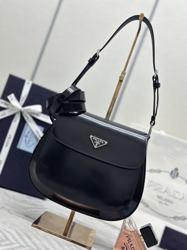 Replica Prada Cleo Black Bag With Flap - near-authentic luxury replica handbag
