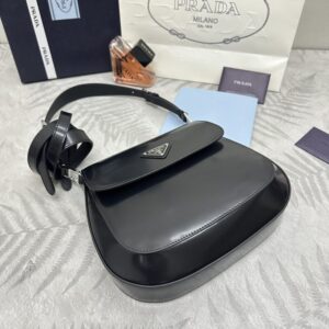 Replica Prada Cleo Black Bag With Flap - 1:1 designer replica handbag