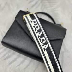 Replica Prada Saffiano Black Envelope - high-quality designer bag clone