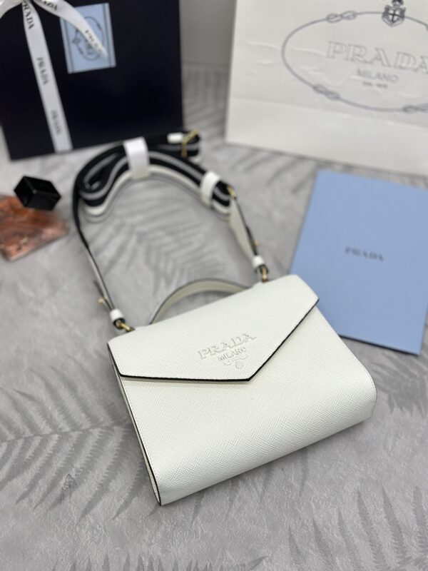 Replica Prada Saffiano White Envelope - elite superclone designer purse