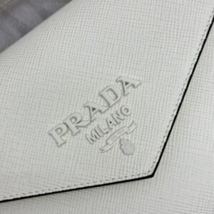 Replica Prada Saffiano White Envelope - high-quality designer bag clone