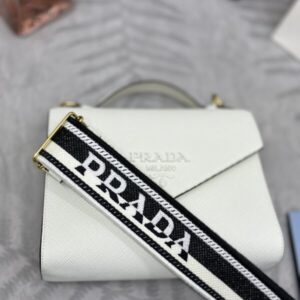 Replica Prada Saffiano White Envelope - elite superclone designer purse
