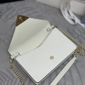 Replica Prada Saffiano White Small Envelope - premium-grade designer purse dupe