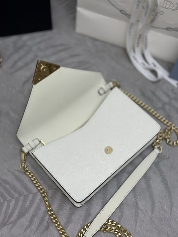 Replica Prada Saffiano White Small Envelope - premium-grade designer purse dupe