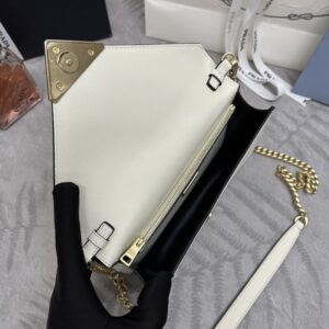 Replica Prada Saffiano White Small Envelope - top-tier luxury replica shoulder bag