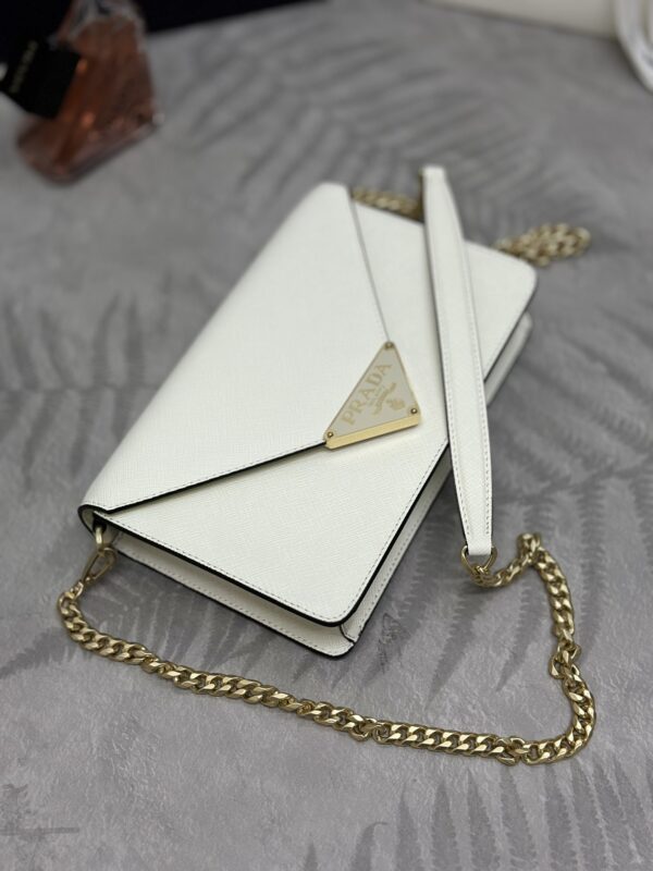 Replica Prada Saffiano White Small Envelope - realistic designer-inspired fake bag