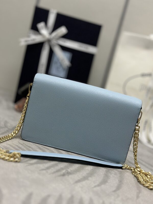 Replica Prada Saffiano Blue Small Envelope - near-authentic luxury replica handbag