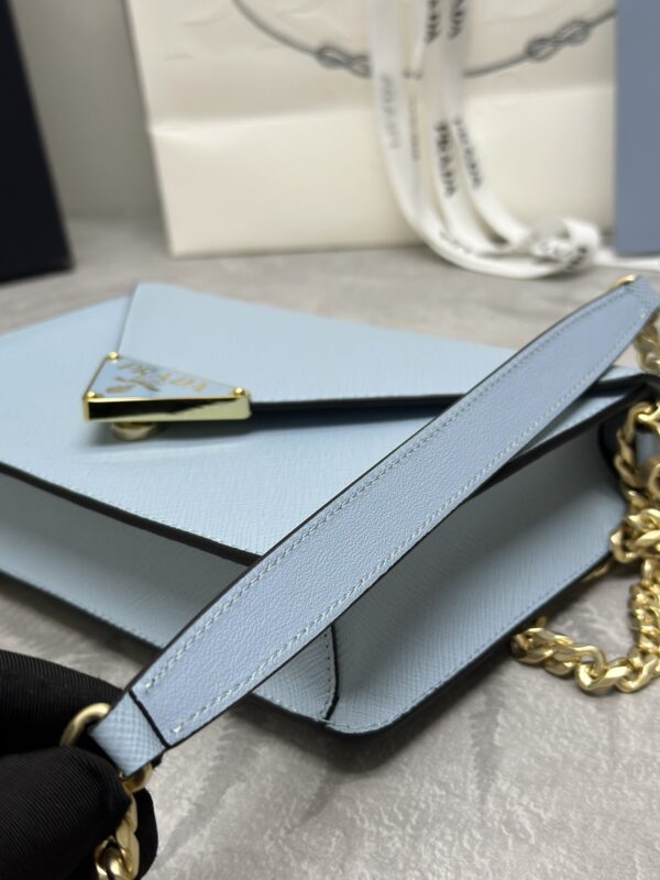 Replica Prada Saffiano Blue Small Envelope - realistic designer-inspired fake bag