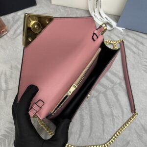 Replica Prada Saffiano Pink Small Envelope - high-quality designer bag clone