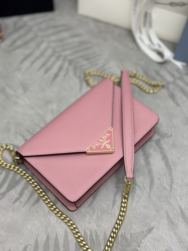 Replica Prada Saffiano Pink Small Envelope - top-rated replica designer bag