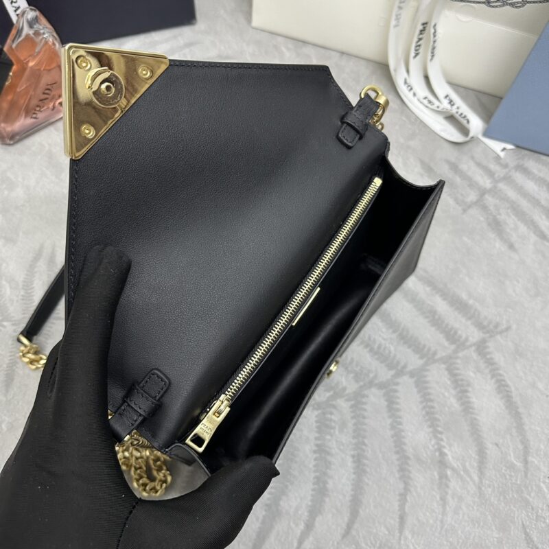 Replica Prada Saffiano Black Small Envelope - near-authentic luxury replica handbag