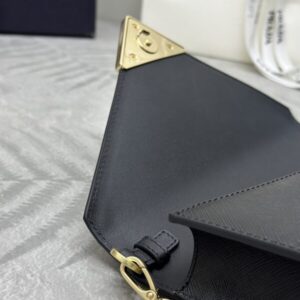 Replica Prada Saffiano Black Small Envelope - top-rated replica designer bag