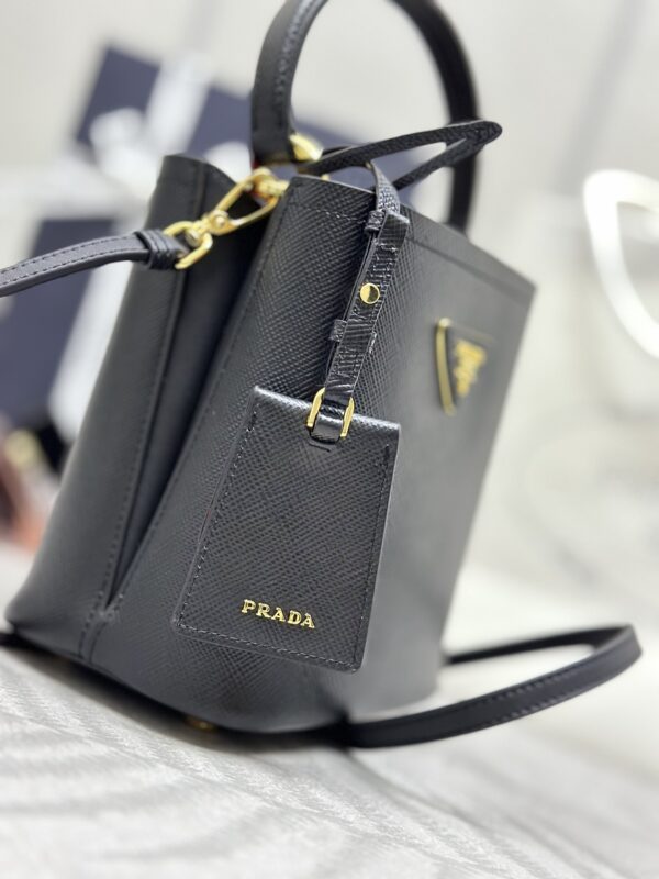 Replica Prada Saffiano Black Bucket Black - premium 1:1 fake handbag model