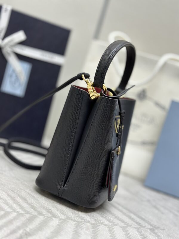Replica Prada Saffiano Black Bucket Black - top-tier luxury replica shoulder bag