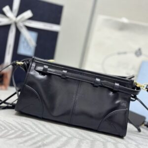 Replica Prada Leather Handbag Black - best-selling designer handbag dupe