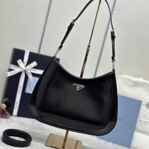 Replica Prada Cleo Brushed Black Bag - ultra-realistic fake designer tote