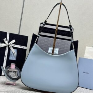 Replica Prada Cleo Brushed Blue Bag - authentic-look luxury purse replica