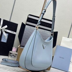 Replica Prada Cleo Brushed Blue Bag - elite superclone designer purse