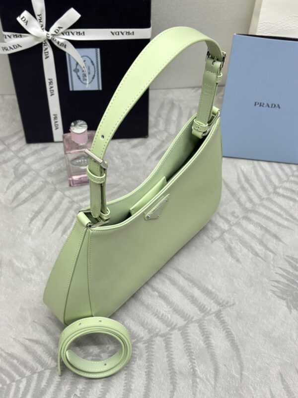 Replica Prada Cleo Brushed Green Bag - high-quality designer bag clone