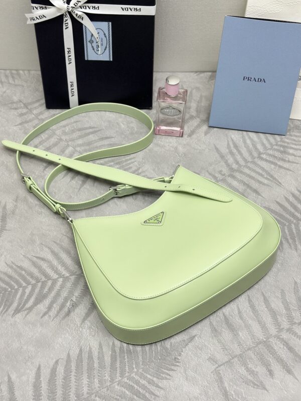 Replica Prada Cleo Brushed Green Bag - top-rated replica designer bag
