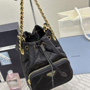 Replica Prada Black Re-Nylon Bucket Bag - high-quality designer bag clone