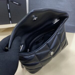 Replica YSL Loulou Black Puffer Silver - premium-grade designer purse dupe