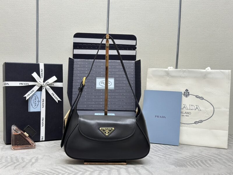Replica Prada Small Shoulder Bag Black - premium 1:1 fake handbag model