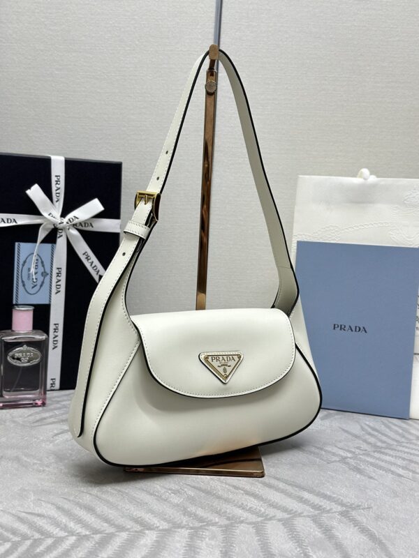 Replica Prada Small Shoulder Bag White - premium 1:1 fake handbag model