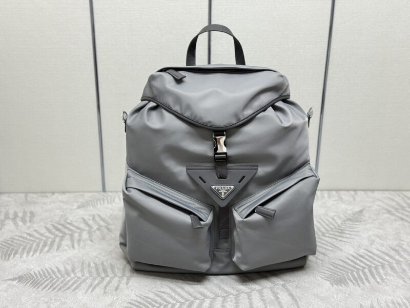 Replica Prada Re-Nylon Grey Backpack - premium-grade designer purse dupe