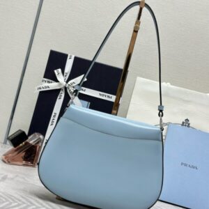 Replica Prada Cleo Medium Blue Bag With Flap - high-accuracy replica luxury purse