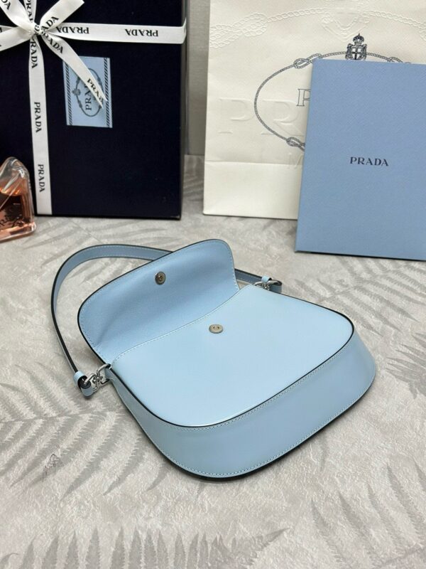 Replica Prada Cleo Medium Blue Bag With Flap - high-end fake designer purse