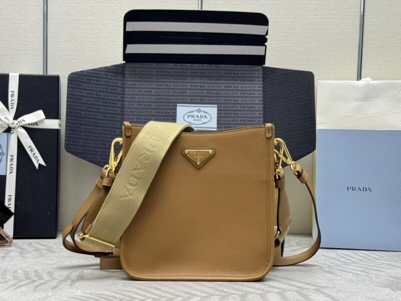 Replica Prada Saffiano Small Tote Black Brown - high-quality designer bag clone