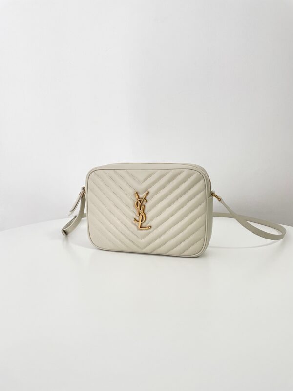 Replica YSL Lou Camera Bag White - authentic-look luxury purse replica