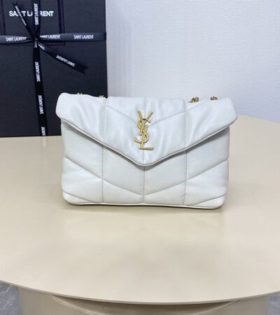 Replica YSL Loulou White Puffer - high-quality designer bag clone
