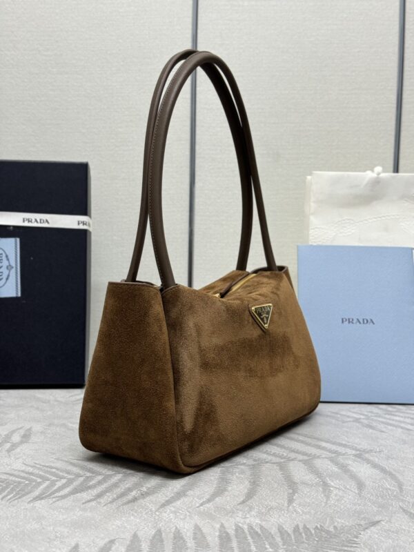 Replica Prada Medium Suede Shoulder Bag - high-end fake designer purse