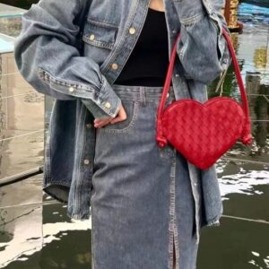 Replica Bottega Veneta Solstice Red Heart - ultra-realistic fake designer tote