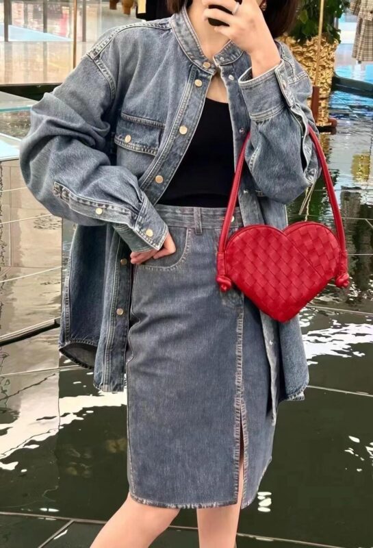 Replica Bottega Veneta Solstice Red Heart - ultra-realistic fake designer tote