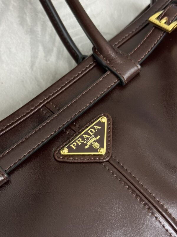 Replica Prada Naplak Patent Brown - high-quality designer bag clone