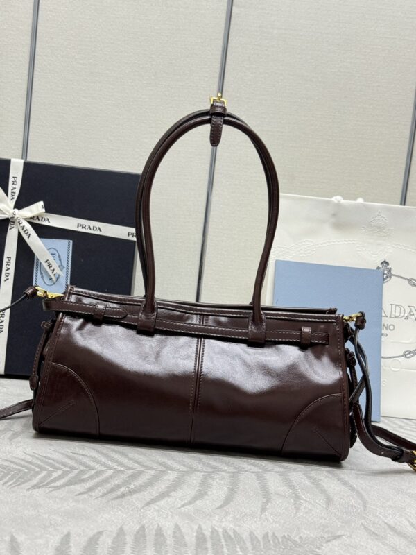 Replica Prada Naplak Patent Brown - best quality luxury bag dupe