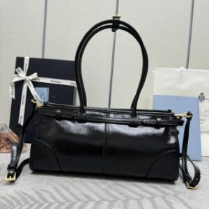 Replica Prada Naplak Patent Black - top-tier luxury replica shoulder bag