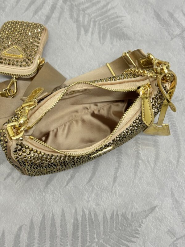Replica Prada Re-Edition 2005 Diamond Gold - authentic-look luxury purse replica