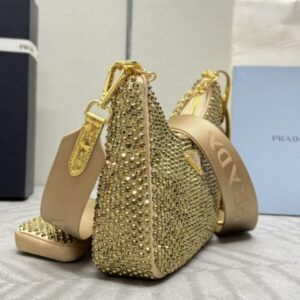 Replica Prada Re-Edition 2005 Diamond Gold - top-tier luxury replica shoulder bag