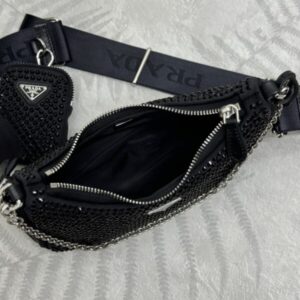 Replica Prada Re-Edition 2005 Diamond Black - realistic designer-inspired fake bag