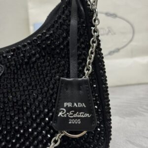 Replica Prada Re-Edition 2005 Diamond Black - 1:1 designer replica handbag
