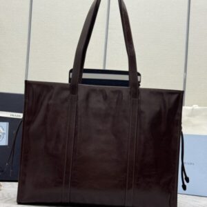 Replica Prada Antique Nappa Tote Dark Brown - elite superclone designer purse