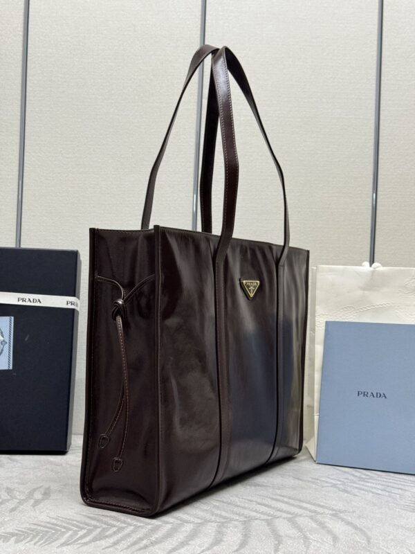 Replica Prada Antique Nappa Tote Dark Brown - best quality luxury bag dupe