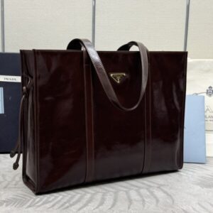Replica Prada Antique Nappa Tote Dark Brown - realistic designer-inspired fake bag
