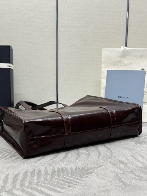 Replica Prada Antique Nappa Tote Dark Brown - top-rated replica designer bag